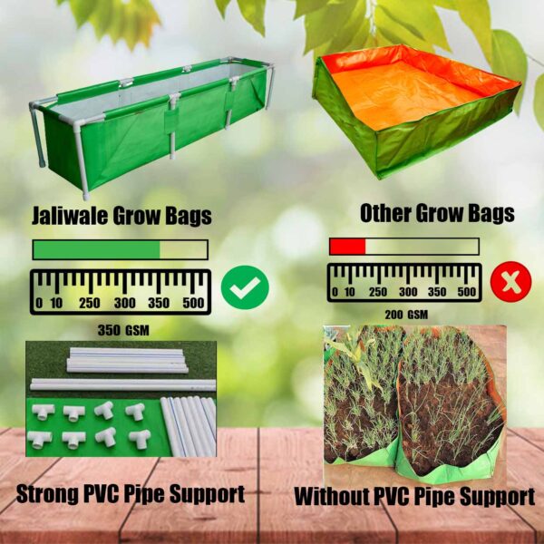Rectangle Grow Bag With Supporting Pvc Pipes