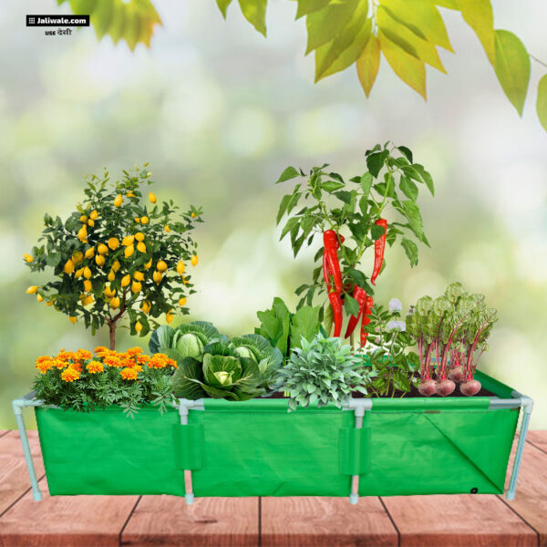 HDPE 5x1x1ft Rectangle Grow Bag With Supporting Pvc Pipes