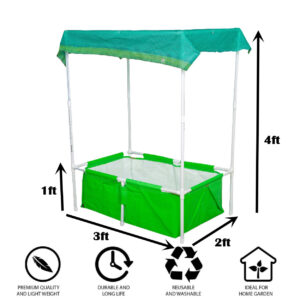 rectangle grow bag with supporting pvc pipes